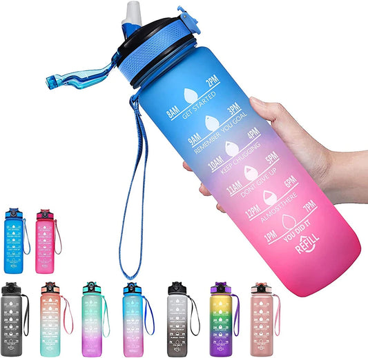 Motivational Sports Water Bottle – Leakproof 750ml/1000ml