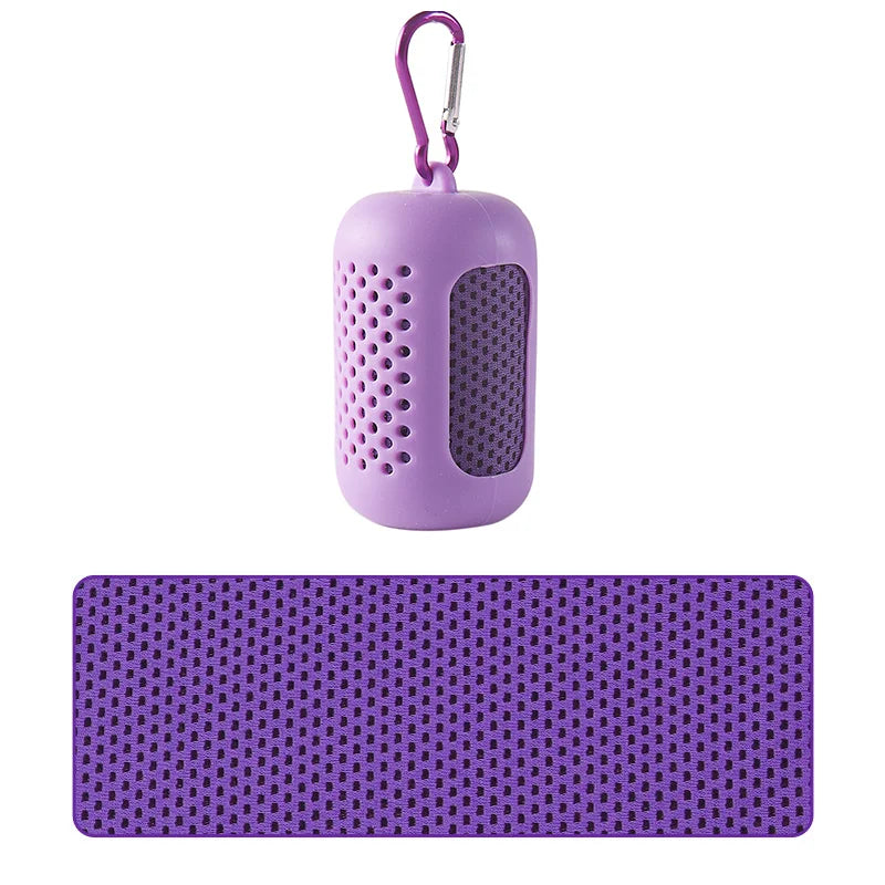 Portable Cooling Towel with Silicone Case – Quick-Dry Sports Towel