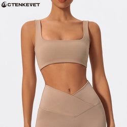 Ctenkevet Women's Shockproof Backless Sports Bra