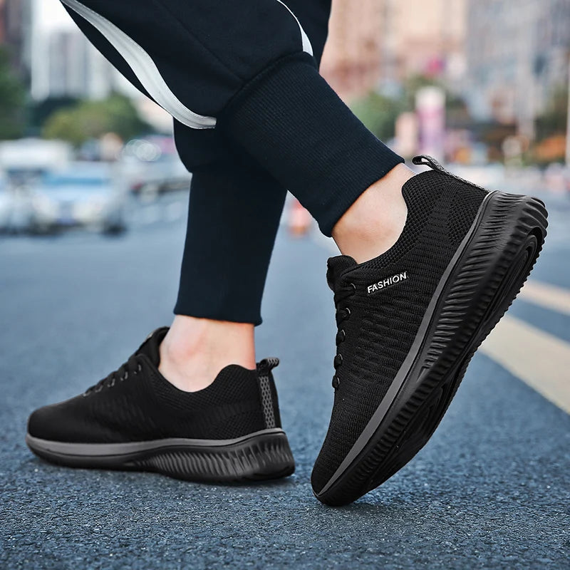 Men’s Lightweight Running Sneakers – Breathable Lace-Up (Size 46+)