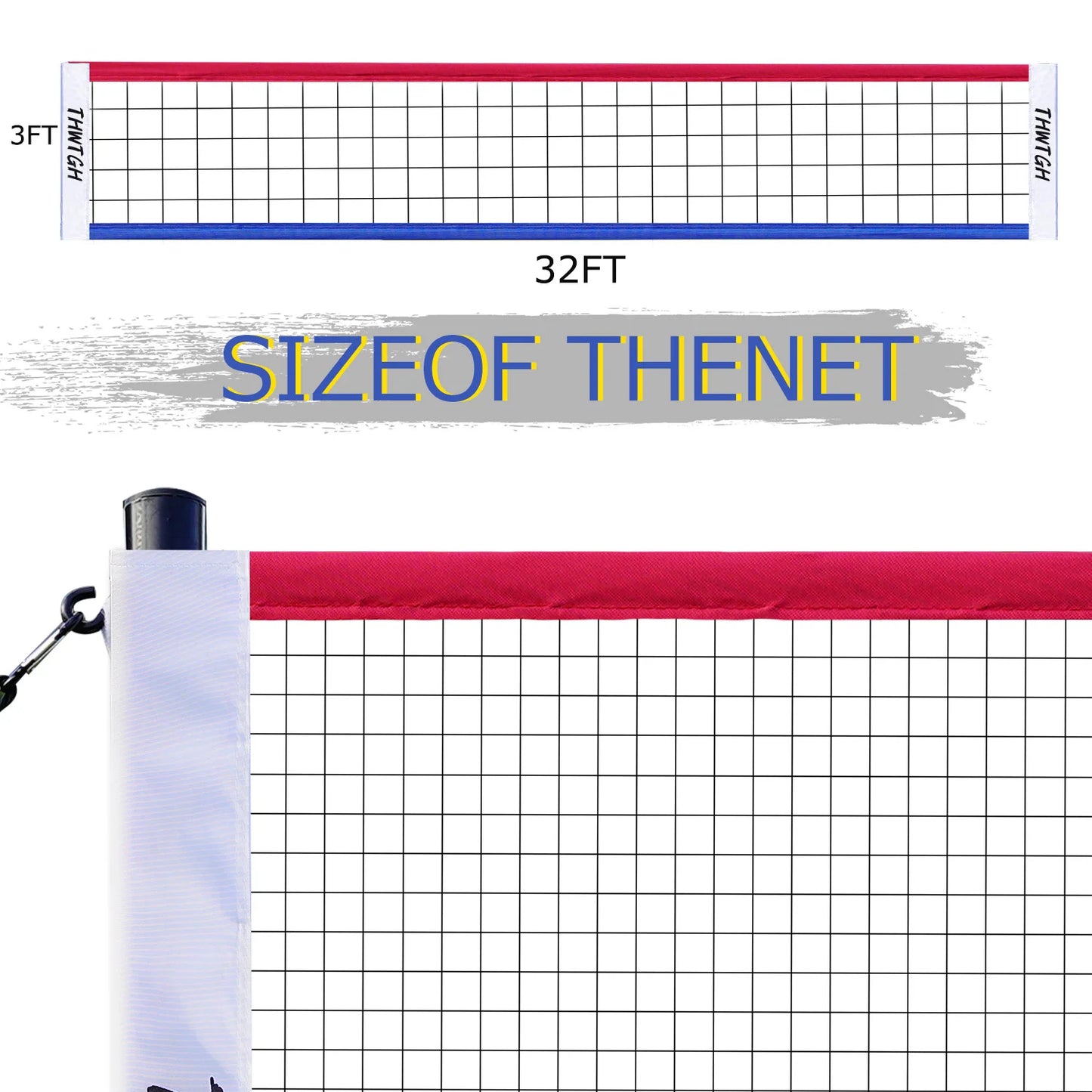 Portable Outdoor Volleyball Net Set with Adjustable Aluminum Poles