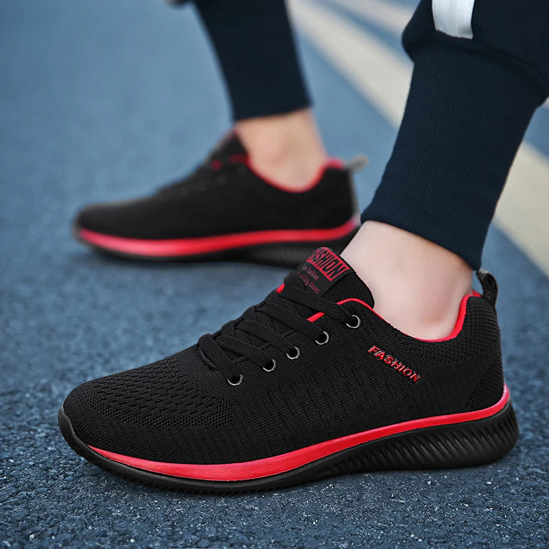 Men’s Lightweight Running Sneakers – Breathable Lace-Up (Size 46+)