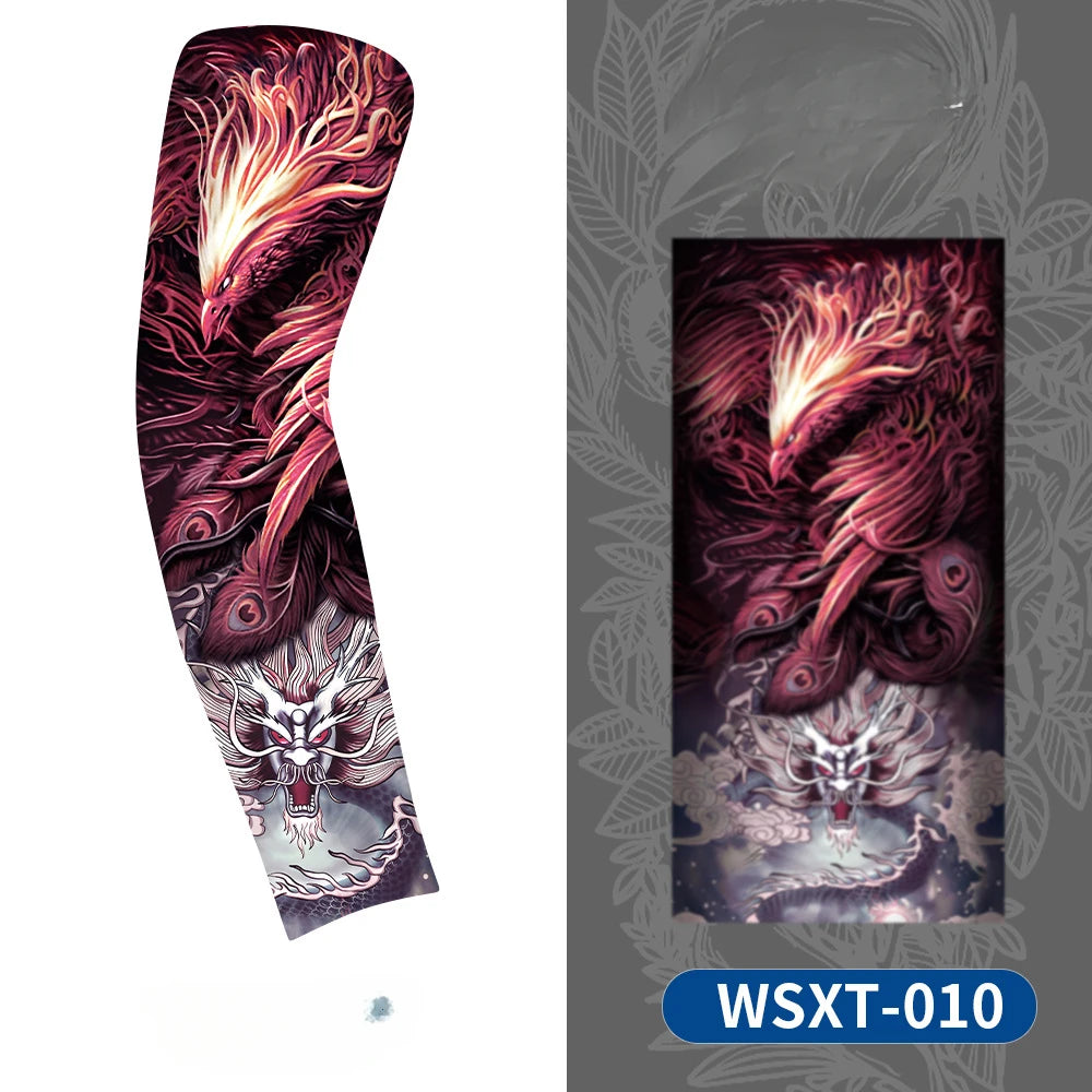 Tattoo Print UV Protection Arm Sleeves – Cooling & Quick-Dry (Unisex)