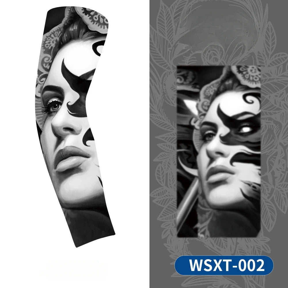 Tattoo Print UV Protection Arm Sleeves – Cooling & Quick-Dry (Unisex)