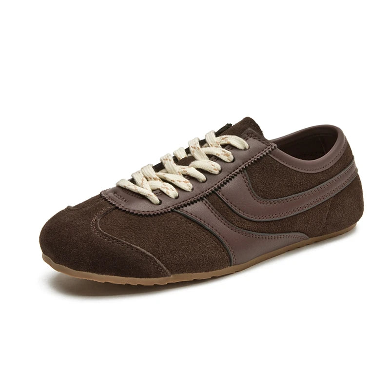 2025 Women’s German Trainer Sneakers – Retro Leather Lace-Up