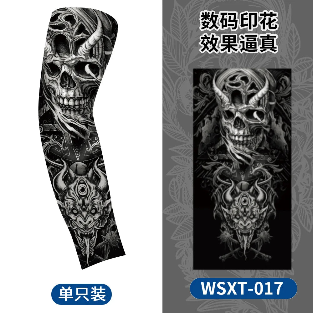 Tattoo Print UV Protection Arm Sleeves – Cooling & Quick-Dry (Unisex)