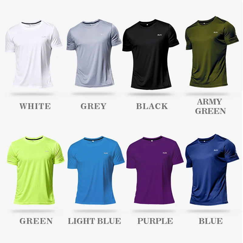 Men’s Multicolor Sports T-Shirt – Quick-Dry Gym Wear