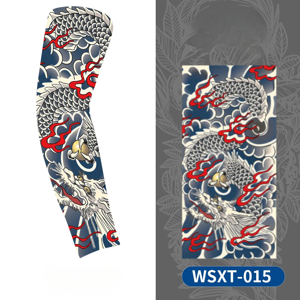 Tattoo Print UV Protection Arm Sleeves – Cooling & Quick-Dry (Unisex)