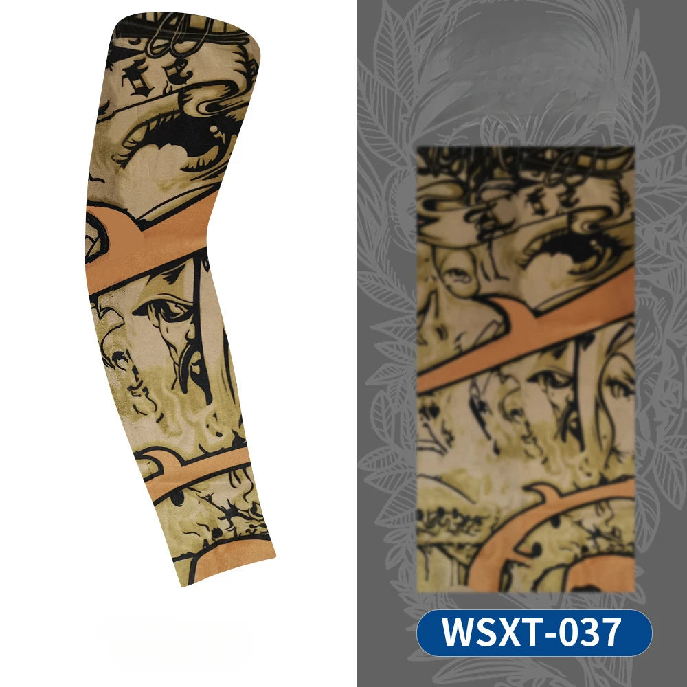 Tattoo Print UV Protection Arm Sleeves – Cooling & Quick-Dry (Unisex)