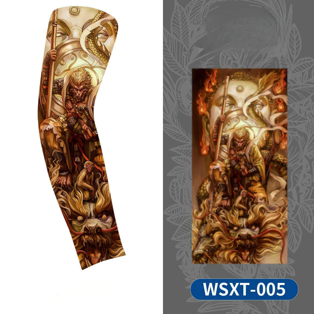 Tattoo Print UV Protection Arm Sleeves – Cooling & Quick-Dry (Unisex)