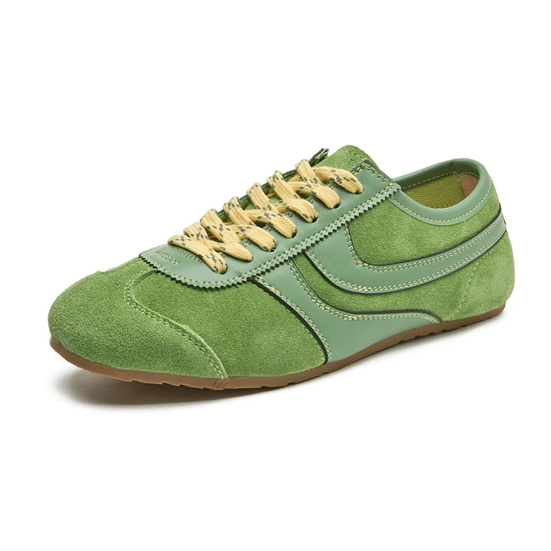 2025 Women’s German Trainer Sneakers – Retro Leather Lace-Up