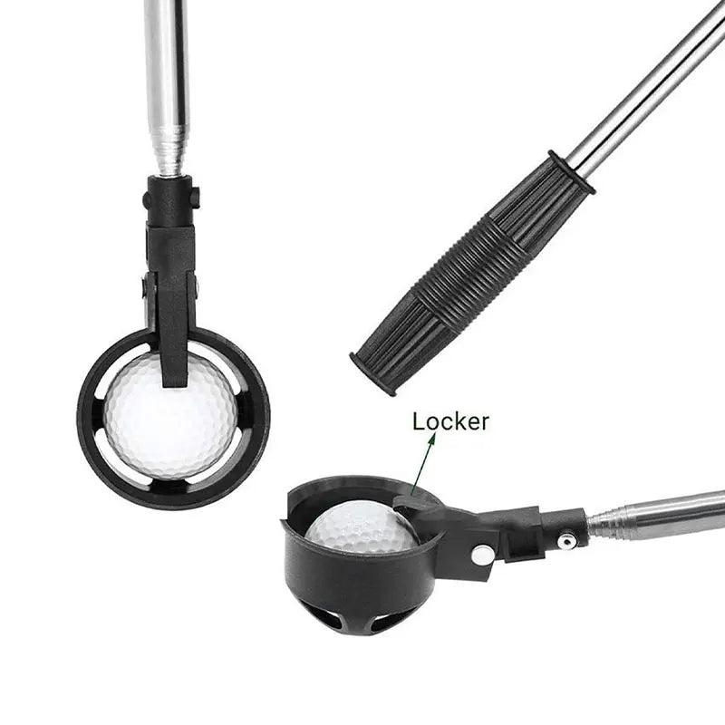 Telescopic Golf Ball Retriever – Stainless Steel with Auto Lock