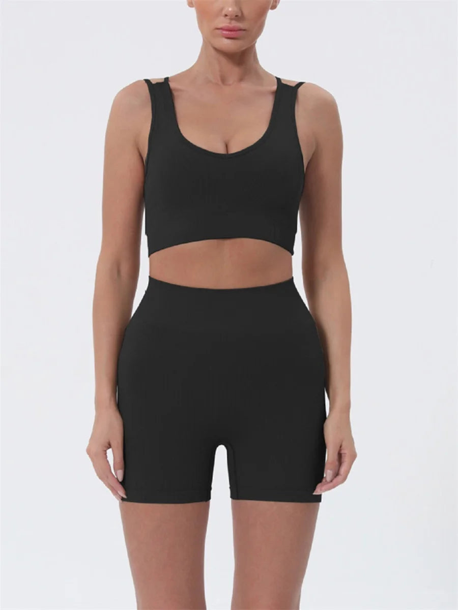 Women’s Summer 2-Piece Crop Top & Shorts Set