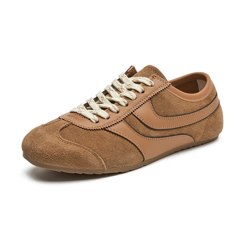 2025 Women’s German Trainer Sneakers – Retro Leather Lace-Up