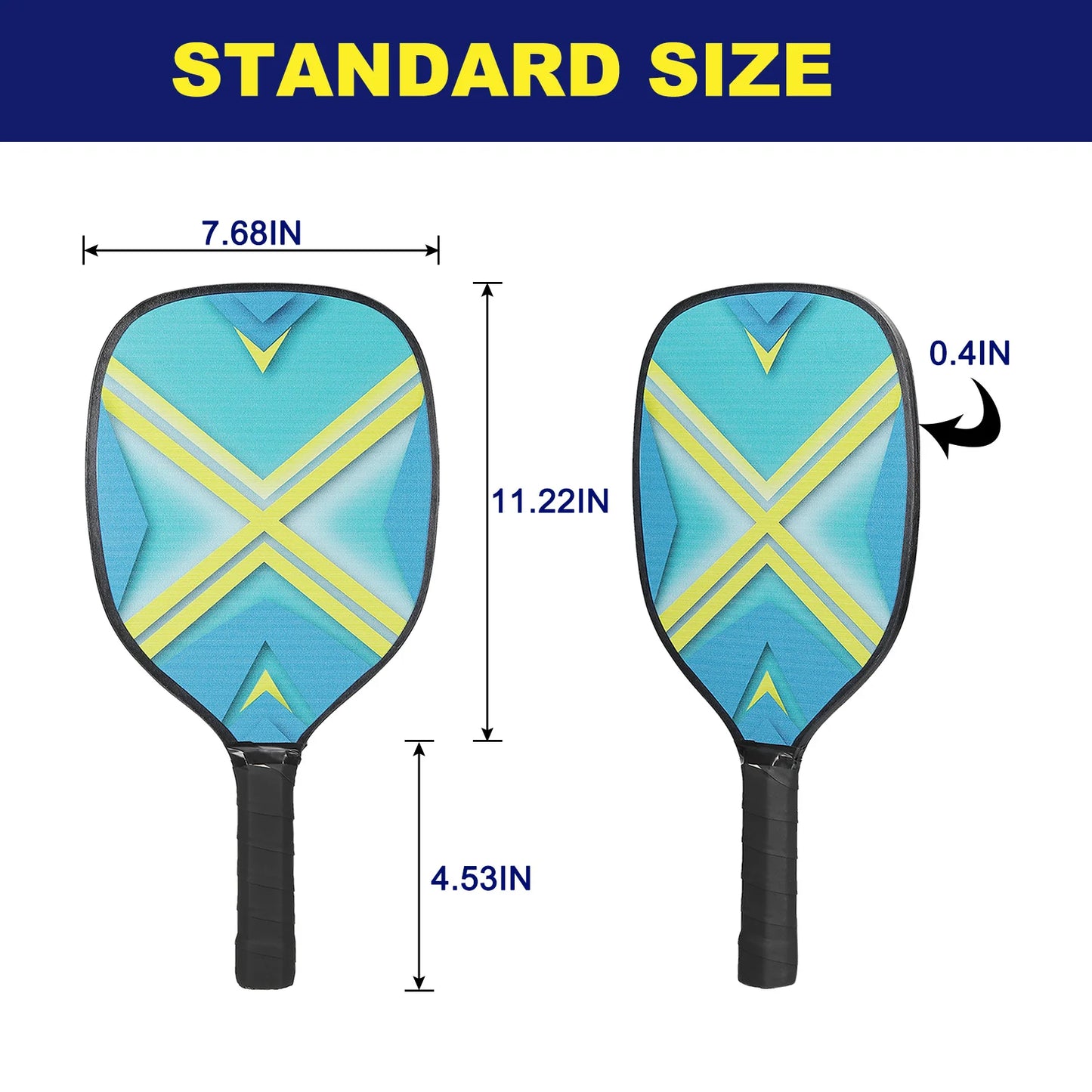 Pickleball Paddles Set with 4 Wooden Rackets, Balls
