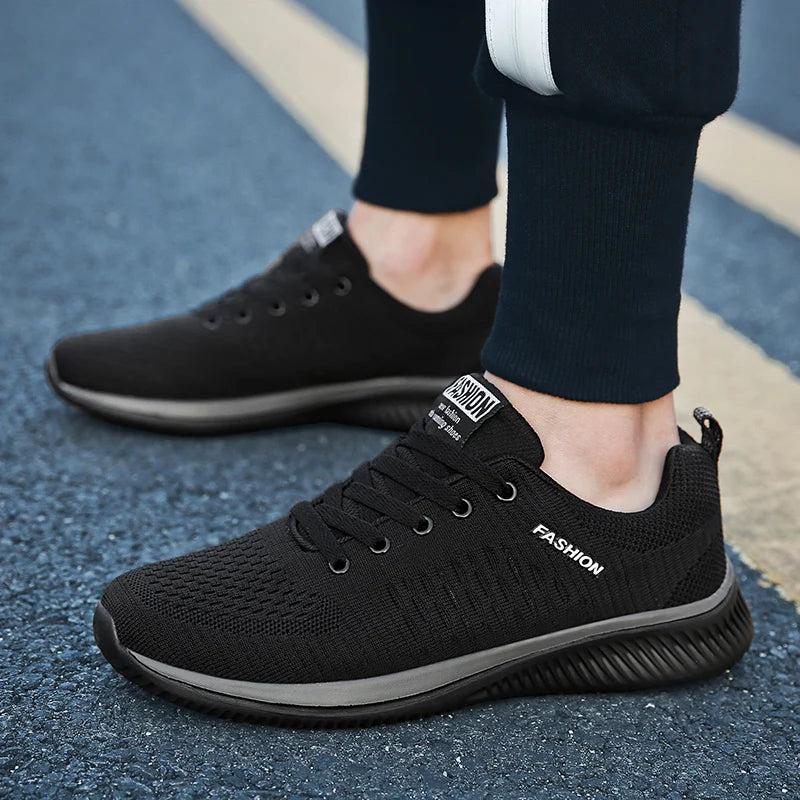 Men’s Lightweight Running Sneakers – Breathable Lace-Up (Size 46+)
