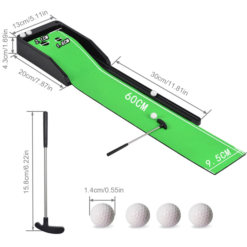 Indoor Golf Putting Green Mat Set