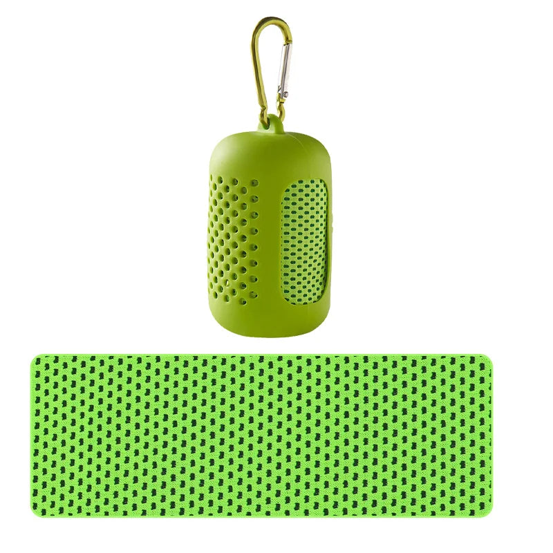 Portable Cooling Towel with Silicone Case – Quick-Dry Sports Towel