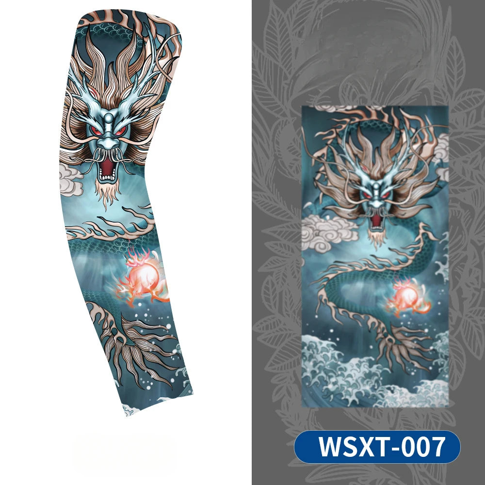 Tattoo Print UV Protection Arm Sleeves – Cooling & Quick-Dry (Unisex)