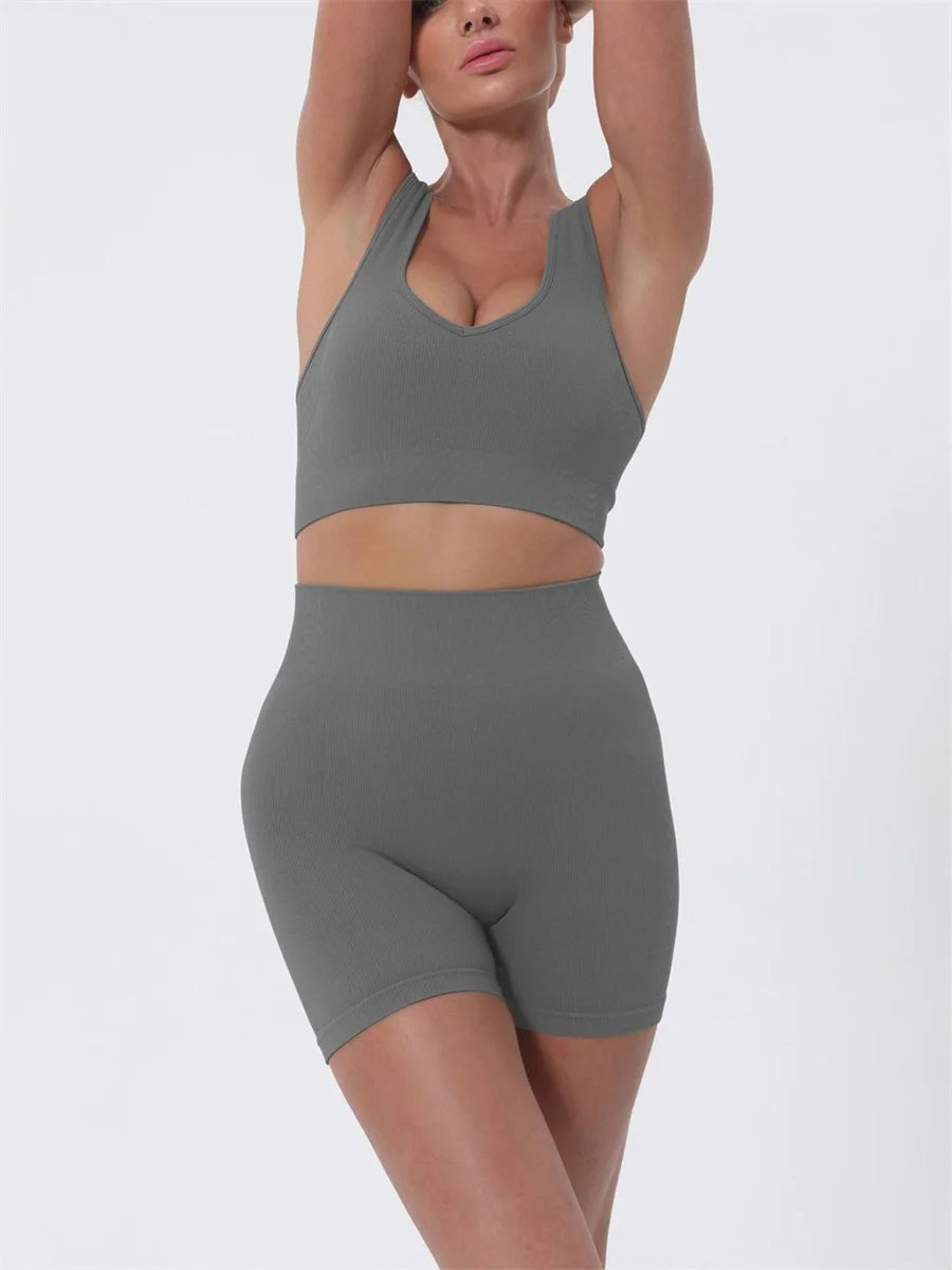 Women’s Summer 2-Piece Crop Top & Shorts Set