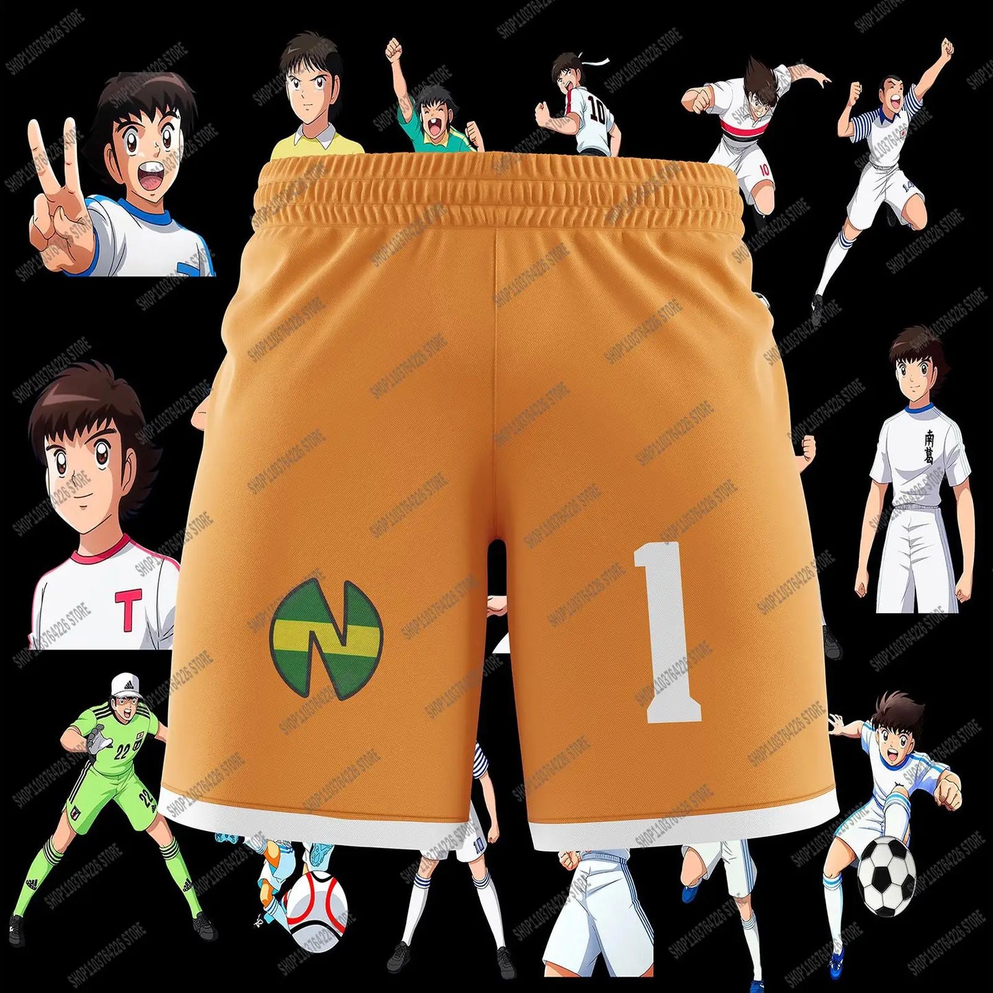 Captain Tsubasa Football Team Beach Pants