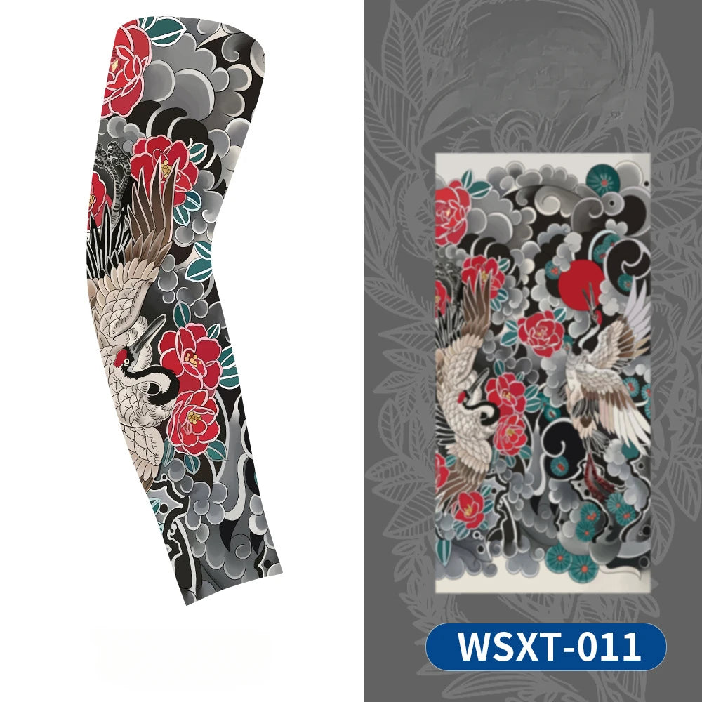Tattoo Print UV Protection Arm Sleeves – Cooling & Quick-Dry (Unisex)