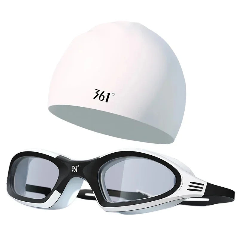 Pro Swim Goggles & Silicone Cap Set – Anti-Fog & Waterproof