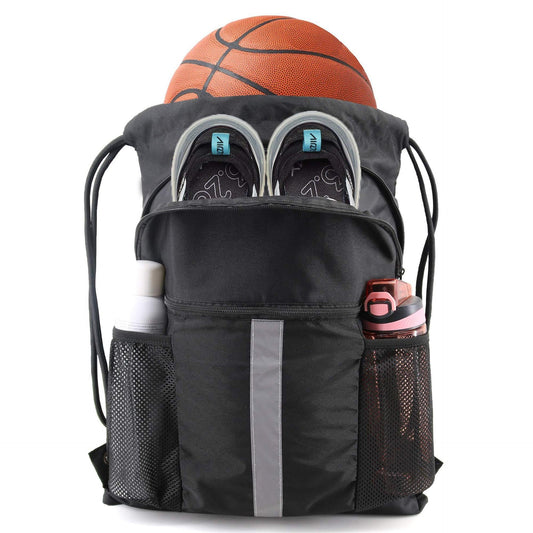Multi-Sport Drawstring Backpack with Shoe Compartment