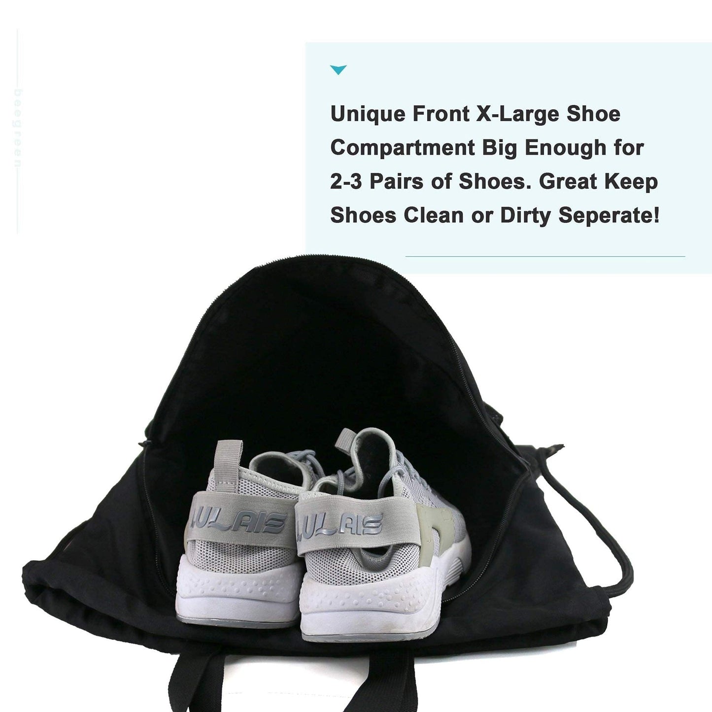 Multi-Sport Drawstring Backpack with Shoe Compartment