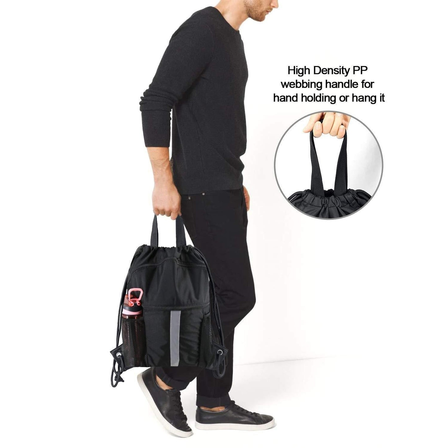 Multi-Sport Drawstring Backpack with Shoe Compartment