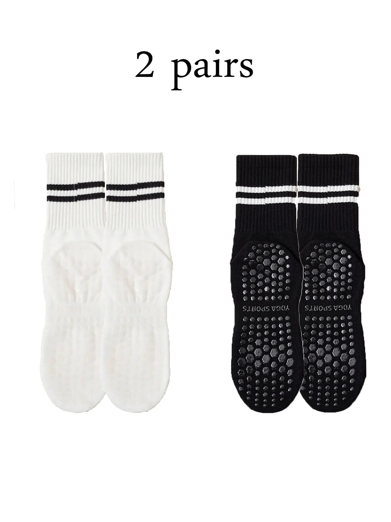 Women’s Non-Slip Pilates & Yoga Socks – 4 Pairs