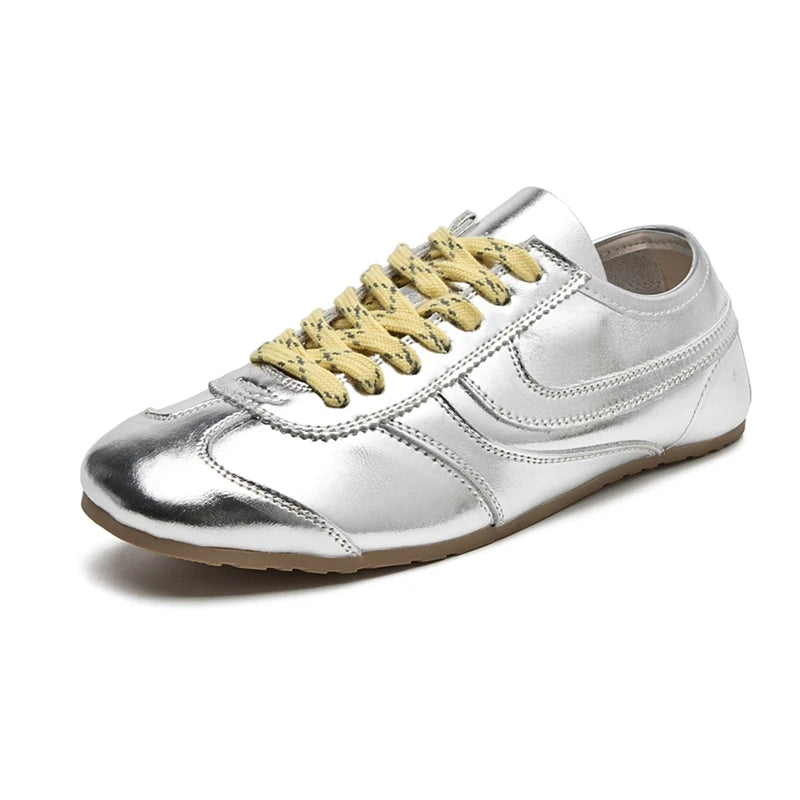 2025 Women’s German Trainer Sneakers – Retro Leather Lace-Up
