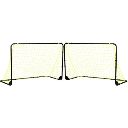 Sports 6' x 4' Black Folding Goal Value Bundle (Set of 2)