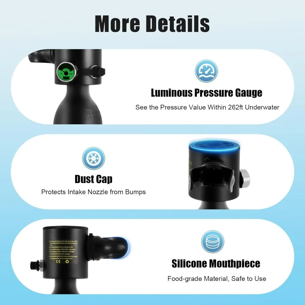 0.5L Mini Portable Diving Oxygen Tank