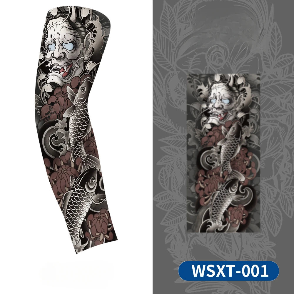 Tattoo Print UV Protection Arm Sleeves – Cooling &amp; Quick-Dry (Unisex)