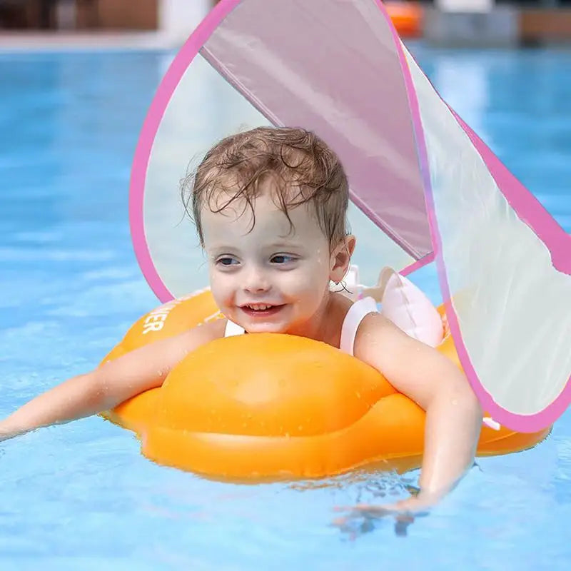 Removable Sun Protection Pool Float with Sunshade