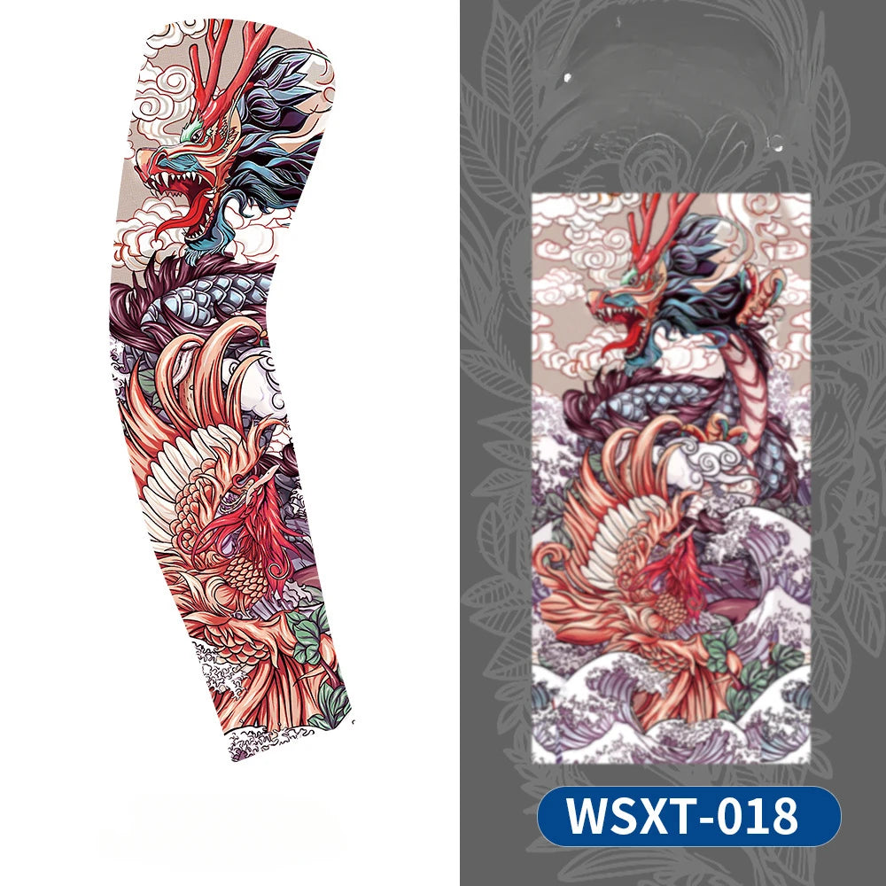 Tattoo Print UV Protection Arm Sleeves – Cooling &amp; Quick-Dry (Unisex)