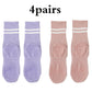 Women’s Non-Slip Pilates & Yoga Socks – 4 Pairs