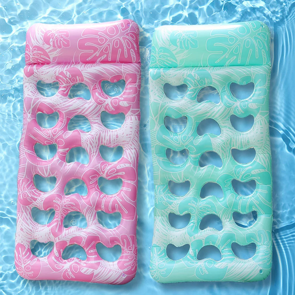 Inflatable Pool Float Lounger with Headrest