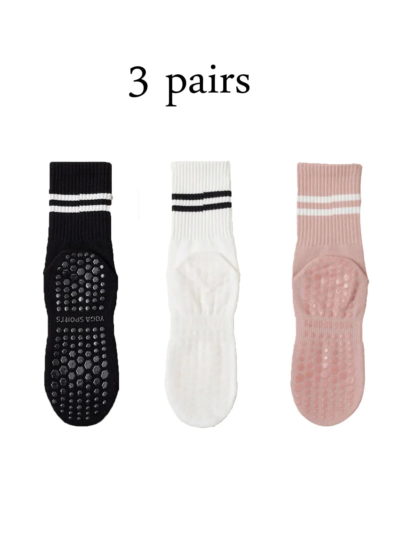 Women’s Non-Slip Pilates & Yoga Socks – 4 Pairs