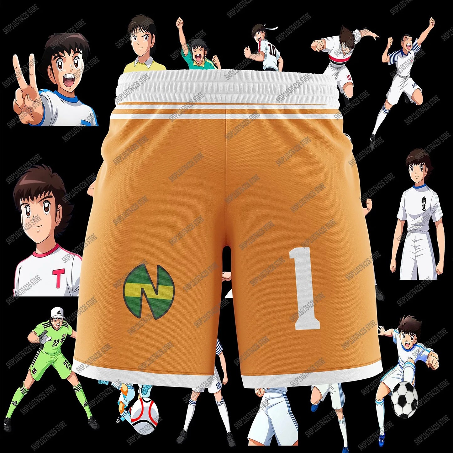 Captain Tsubasa Football Team Beach Pants