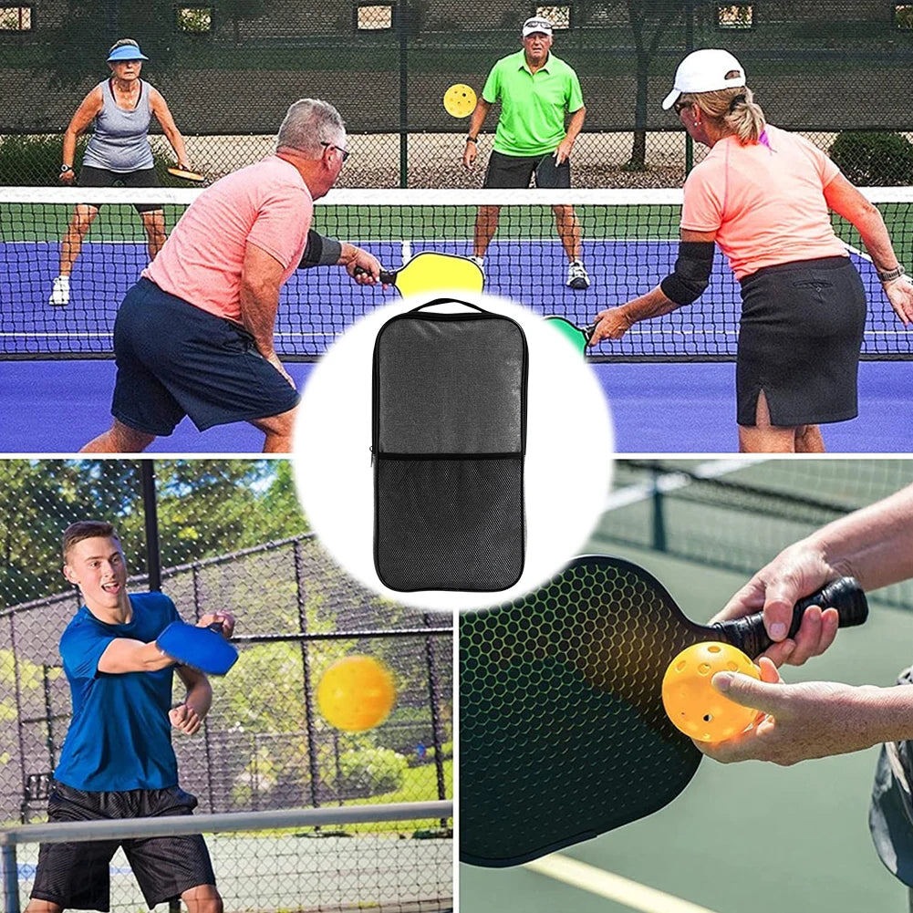 Waterproof Pickleball Paddle Storage Bag with Ball Holder
