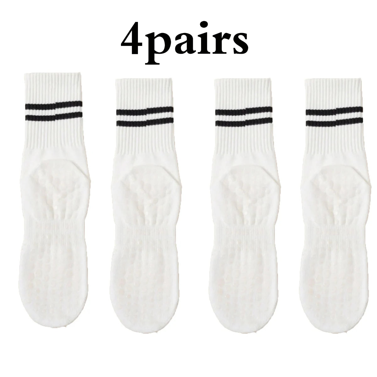 Women’s Non-Slip Pilates & Yoga Socks – 4 Pairs