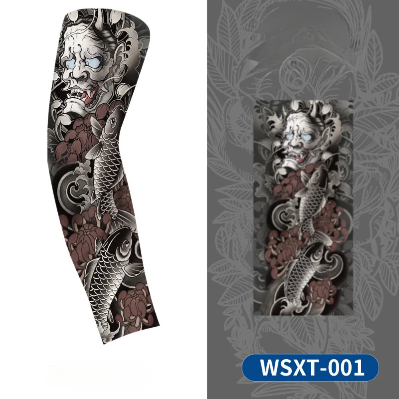 Tattoo Print UV Protection Arm Sleeves – Cooling &amp; Quick-Dry (Unisex)