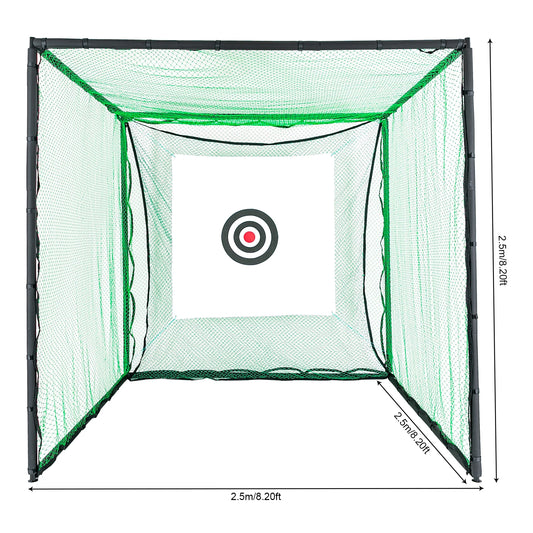 2.5M Golf Practice Net with Hitting Mat & Chipping Cage