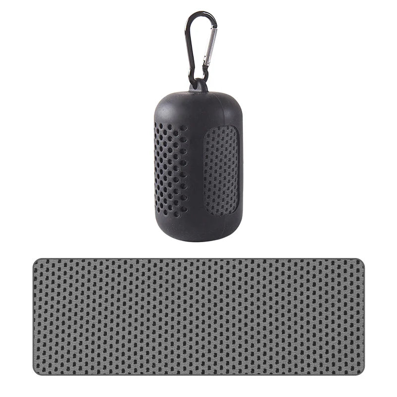 Portable Cooling Towel with Silicone Case – Quick-Dry Sports Towel