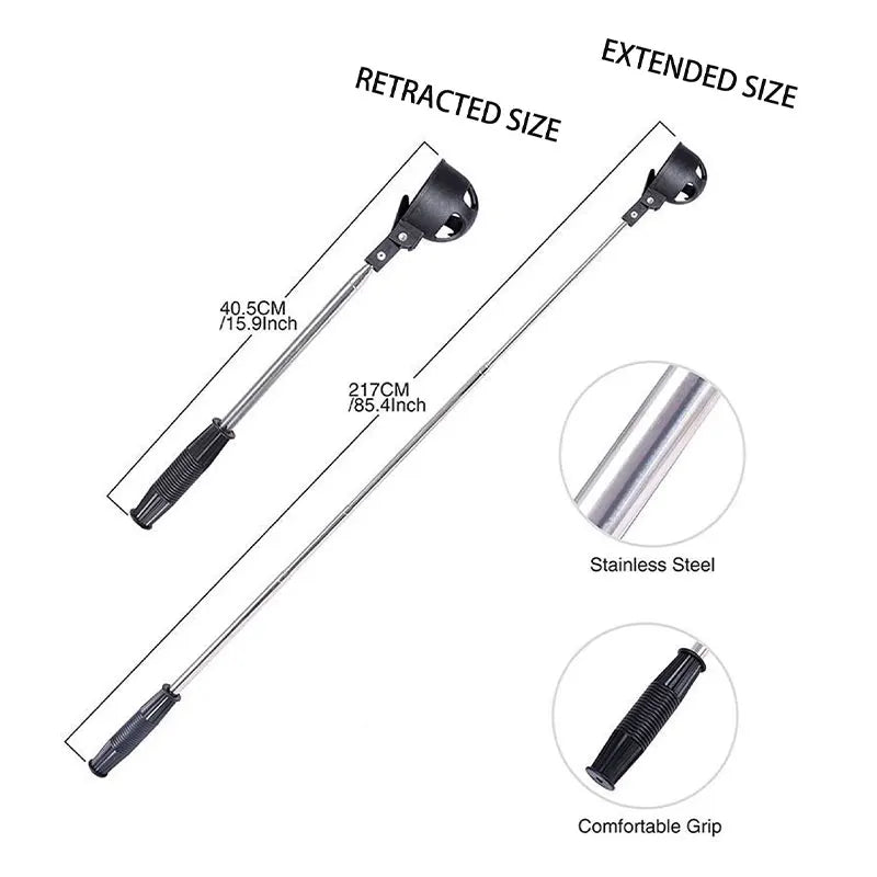 Telescopic Golf Ball Retriever – Stainless Steel with Auto Lock