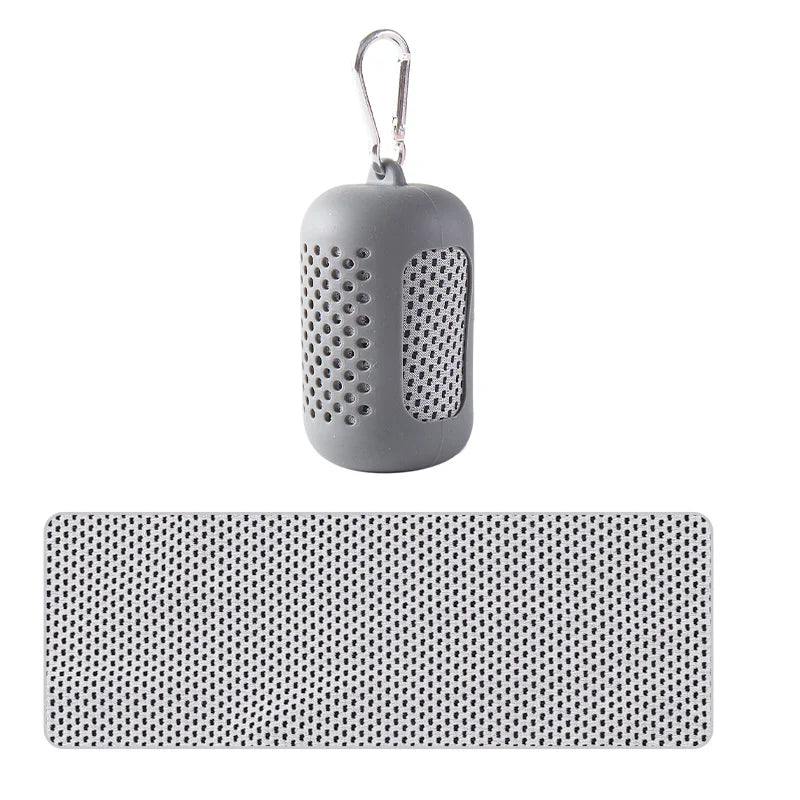 Portable Cooling Towel with Silicone Case – Quick-Dry Sports Towel