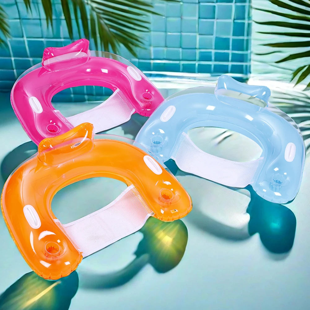 Pool Floatie with Cup Holders & Handles