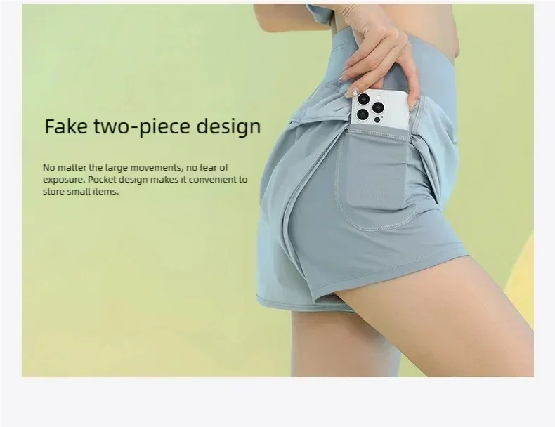 PHIGEER Women Yoga Shorts with Pocket – Lightweight Gym Shorts